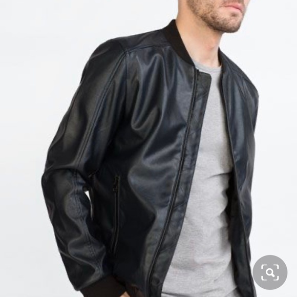 zara faux leather bomber jacket